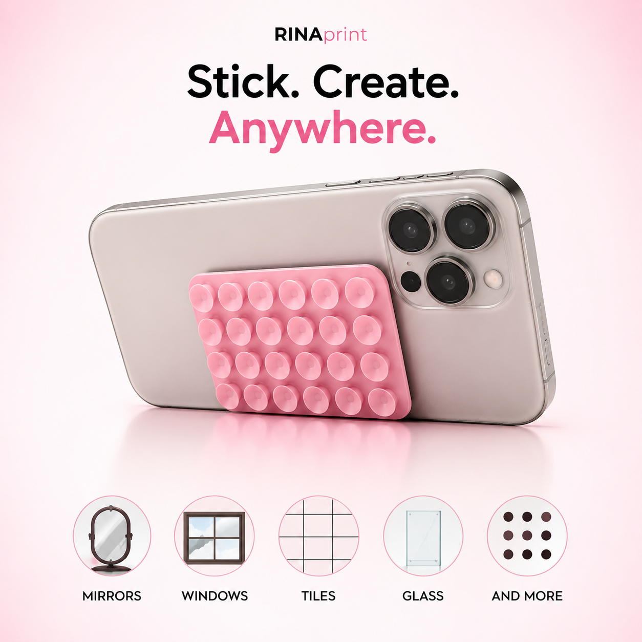 RINA Silicone Suction Phone Grip